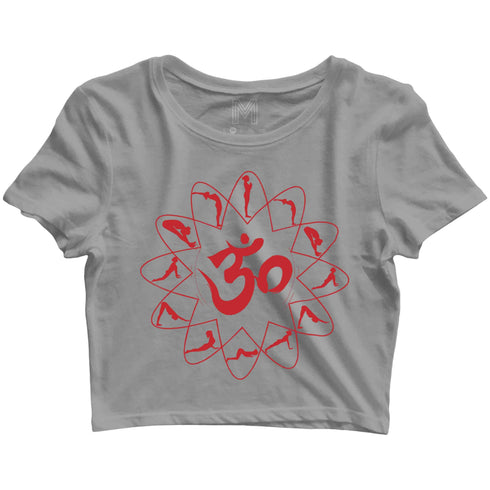 Yoga Fitness Yoga OM SURYANAMASKAR YOGA Custom Printed Graphic Design Crop Top T-Shirt for Women